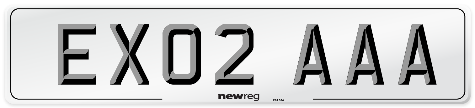 EX02 AAA Number Plate from New Reg